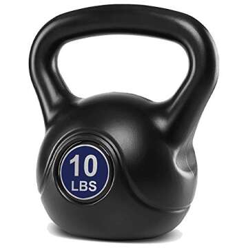 TKO Kettlebell | Dumbbell Weight, Plastic Shell, Soft Neoprene, Home Gym Workouts | Men, Women Core Fitness, Weightlifting, Fat Burning | 8 lb, 10 lb,15lb Weights (10lb, Hard - Back/Navy)