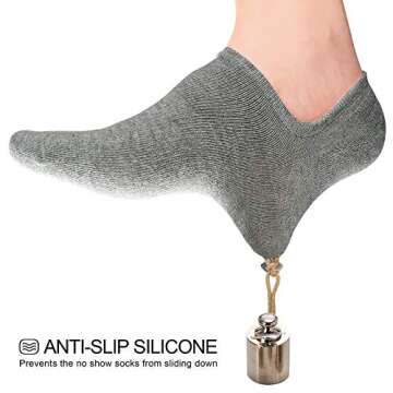 Wernies Non Slip No Show Socks for Women