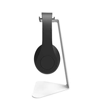 Kanto H1W Universal Headphone Stand with Curved Silicone Padding | White