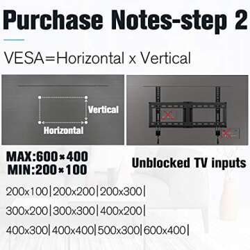 Mounting Dream TV Wall Mount for Most 37-70 Inch Flat Screen TV Tilting, Low Profile Space Saving Wall Mount for 16",18",24" Stud, UL Listed TV Mount Bracket for Max VESA 600 x 400, 132lbs MD2868-LK