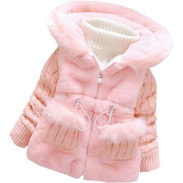 MINKIDFASHION Baby Girls Winter Autumn Little Kids Toddler Warm Jacket Coat