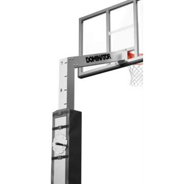 Dominator Premium Inground Adjustable Basketball Hoop - 72" Backboard w/ 4' Overhang - NBA/NCAA Regulation Adjustable Basketball Goal - Adjusts from 7' - 10', Made of Heavy Duty Rust Proof Aluminum