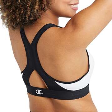 Champion womens The Curvy Sports Bra, White/Black, X-Large US