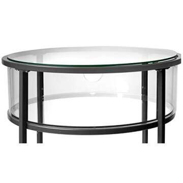 D'Eco Round Terrarium Display End Table w Reinforced Glass in Black Iron - 20" Diameter, 26.5" Height- Indoor Decor for Any Home or Office- DIY Garden for Succulents, Moss, Fern- Gift for Plant Lovers