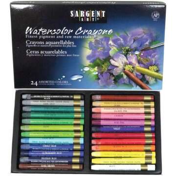 24 Premium Watercolor Crayons by Sargent Art