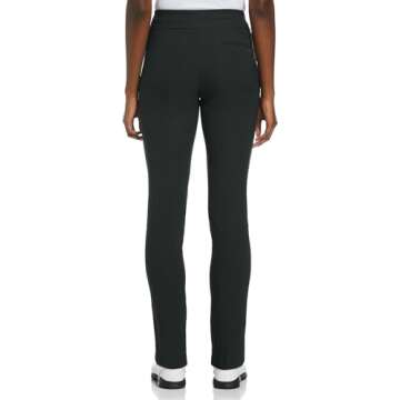 PGA TOUR Women's Regular Pull-on Golf Pant with Tummy Control (Size X-Small-XX-Large), Caviar, Medium