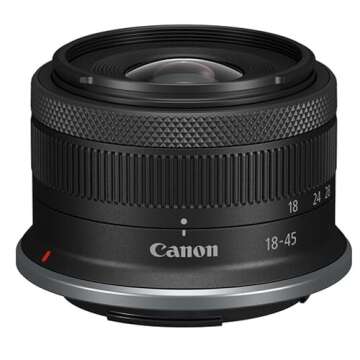 Canon RF-S 18-45mm f/4.5-6.3 is STM Lens Kit + Filter & Case - Renewed