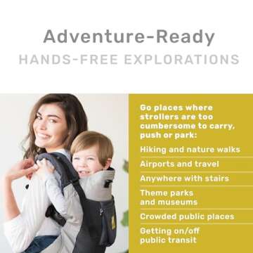 LÍLLÉbaby 3-in-1 Ergonomic CarryOn Airflow - Toddler Carrier - with Lumbar Support & Breathable Mesh - for Children 25-60 lbs - for Hiking, Travel and Everyday Family Events - Charcoal/Silver