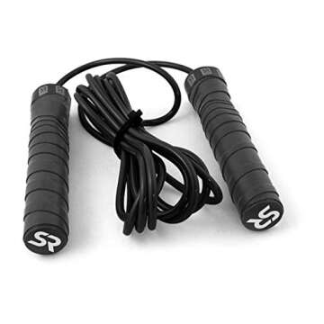 Sports Research Sweet Sweat Performance Jump Rope with Removable Weight - 10ft Adjustable Length Rope for Fitness and Speed Training | Includes Mesh Cary Bag & Bonus Rope