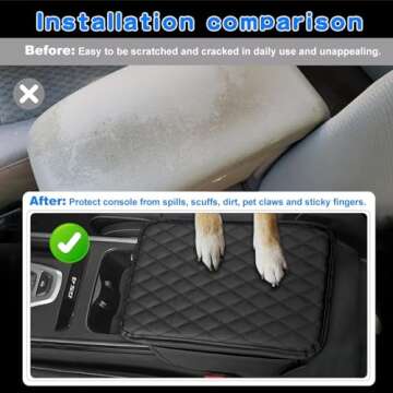 Universal Leather Car Console Cover with Storage Bags