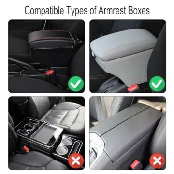 Universal Leather Car Console Cover with Storage Bags