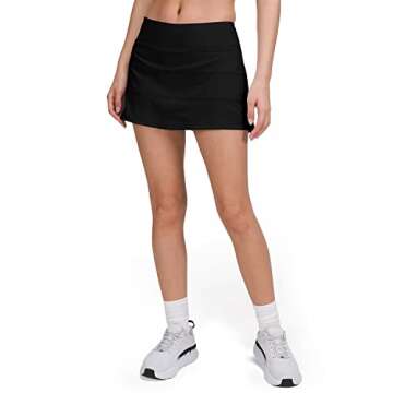 MCEDAR Pleated Tennis Skirts for Women with Pockets Golf Skorts Workout Running Sports Athletic Skirts Casual Black/4