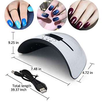 Wisdompark UV LED Nail Lamp, Professional Light for Nails 36W with 3 Timers Lamp Gel Polish Curing Dryer Portable Manicure Art Tools Auto Sensor, LCD Display