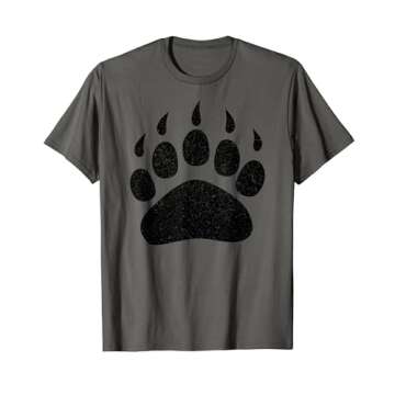 Bear Paw Print Track Shirt / Panda Polar Grizzly Black Bears T-Shirt