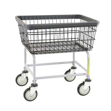 R&B Wire® 100E/D7 Heavy Duty Wire Laundry Cart | 2.5 Bushel | Steel Frame with Dura-Seven™ Anti Rust Coating | Commercial Laundry Basket | Industrial Bumper | 5" Clean Wheel System™ Casters