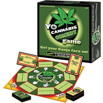 YO CANNABIS Comedy Weed Game for Adults | Fun Game Night and Great Gift Idea | Funny Marijuana Games | Includes Board, 24 Scenario Cards, 120 Answer Cards, Rules and Glossary