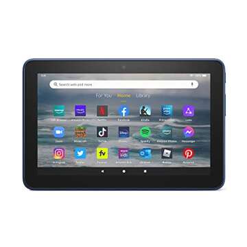 Amazon Fire 7 tablet (newest model) 7” display, read and watch, under $80 with 10-hour battery life, 32 GB, Denim