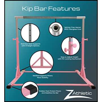 Z ATHLETIC Kip Bar and Gymnastics Mat (Multiple Sizes and Colors)