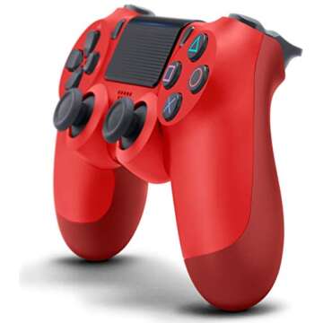 DualShock 4 Wireless Controller for PlayStation 4 - Magma Red (Renewed)