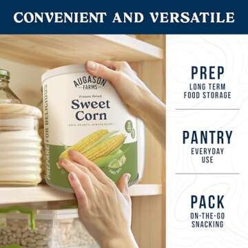 Augason Farms Freeze Dried Sweet Corn Can, Emergency Food Supply, Everyday Meals, 30 Servings