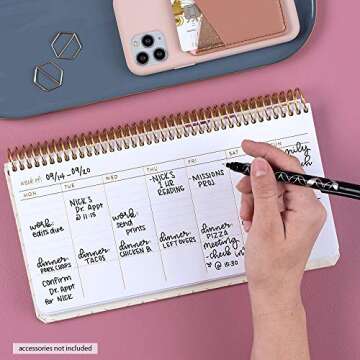 Erin Condren Designer Desk Accessories - Weekly Schedule Pad & Productivity Pad - Mid Century Circles, 10" x 10", Perfect for Desktop Decor and Weekly Planning