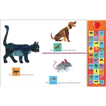 World of Eric Carle, Around the Farm 30-Button Animal Sound Book - Great for First Words - PI Kids