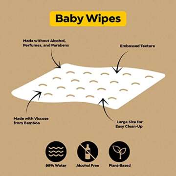 DYPER Viscose from Bamboo Baby Diapers Size 6 + Wipes | Hypoallergenic for Sensitive Skin, Unscented