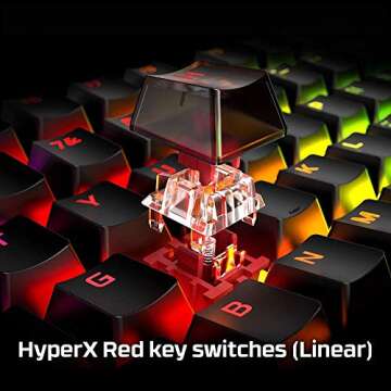 HyperX Alloy Origins - Mechanical Gaming Keyboard - Software-Controlled Light & Macro Customization - Compact Form Factor - Linear Switch - HyperX Red - RGB LED Backlit (Renewed)