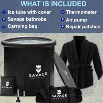 Savage Ice Baths - Portable Cold Plunge Tub For Athletes and Adults - Easy Installation Ice Baths at Home - Gift for Ice Bath Lover - Cold Plunge to Soothe Muscles, Ice tub, Ice Plunge Tub