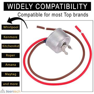 4387503 Refrigerator Bimetal Defrost Thermostat by Seentech - Compatible with Whirlpool, Ken-more Refrigerator/Freezer: Replaces PS11742474 AP6009317 WP4387503 343917 61002113