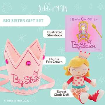 Tickle & Main 3 Pcs Big Sister Gifts for Little Girls