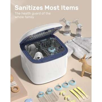 UV Sanitizer and Dryer, GROWNSY 4in1 Baby Bottle Sanitizer Household Cleaning & Sanitizing Box