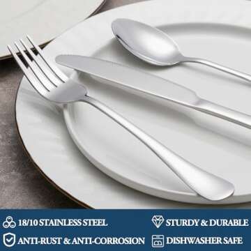 8 Piece Dinner Forks Set - Stainless Steel Silverware