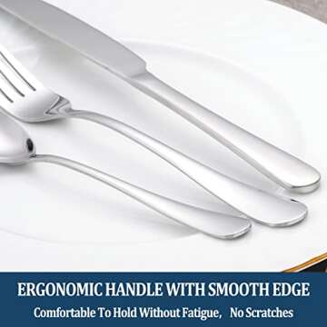 8 Piece Dinner Forks Set - Stainless Steel Silverware