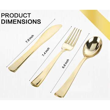 MCIRCO Gold Dinnerware Set - 350 Piece Disposable Set