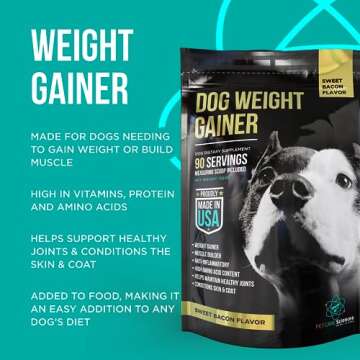 PET CARE Sciences Approx 90 Servings of Dog Weight Gainer - Weight Gain Supplements for Dogs - Canine Muscle Builder - Protein Powder - High Calorie Dog Food Supplement