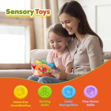 Color Sorting Toys Sensory Toys : Fine Motor Skill Games Learning Toys for Toddlers, Color Matching Preschool Activities Educational Calm Down Toys Montessori Toys for Kids Boys Girls Gifts Ages 3+