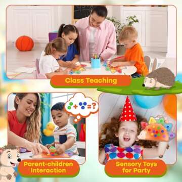 Color Sorting Toys Sensory Toys : Fine Motor Skill Games Learning Toys for Toddlers, Color Matching Preschool Activities Educational Calm Down Toys Montessori Toys for Kids Boys Girls Gifts Ages 3+