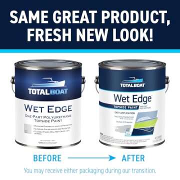 TotalBoat - 365399 Wet Edge Marine Topside Paint for Boats, Fiberglass, and Wood (White, 1 Quarts (Pack of 1))