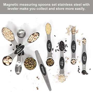 Magnetic Stainless Steel Measuring Spoons Set