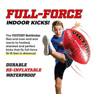 VICTURY BUTTKICKER by Harrison Butker (Red Football One Pack) for Full Force Indoor Kicking, punting and Field Goals