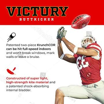 VICTURY BUTTKICKER by Harrison Butker (Red Football One Pack) for Full Force Indoor Kicking, punting and Field Goals