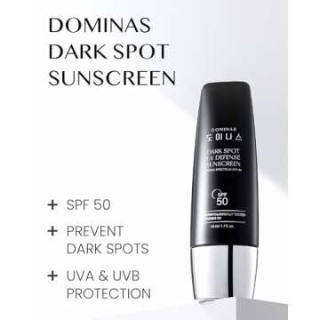 Korean Dark Spot Sunscreen SPF 50: Non-Greasy, Hydrating UV Protection