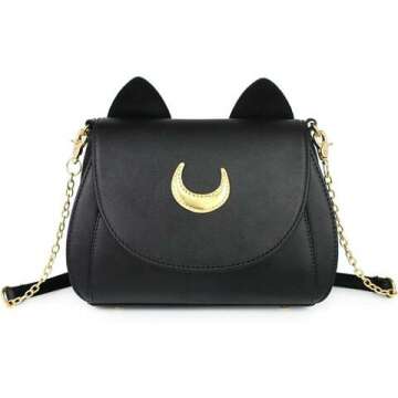 Gothic Moon Luna Cat Purses - Stylish Handbags