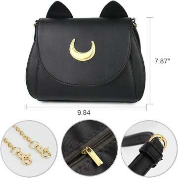 Gothic Moon Luna Cat Purses - Stylish Handbags