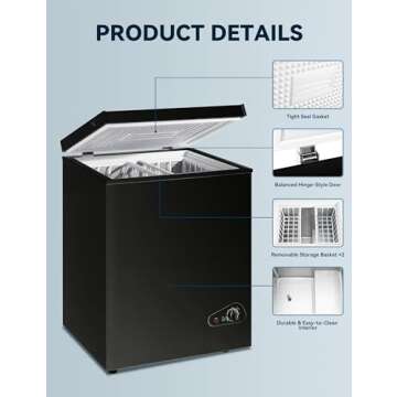 5.0 Cu Ft Compact Energy Saving Chest Freezer