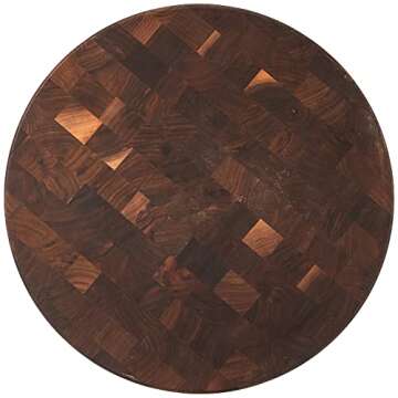 John Boos Block WAL-CCB183-R Classic Collection Walnut Wood End Grain Round Chopping Block, 18 Inches Round x 3 Inches