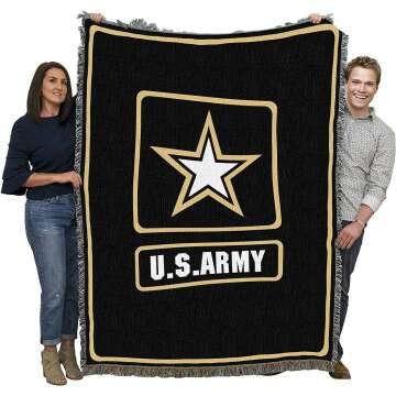 Pure Country Weavers US Army Star Logo Black Blanket - 72x54 Military Gift