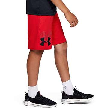 Under Armour Boys' UA Prototype Logo Shorts Youth X-Large Red