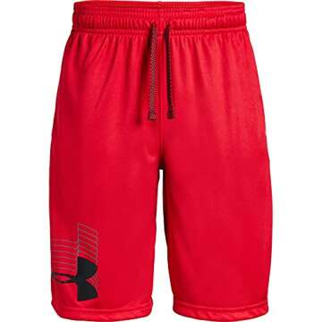 Under Armour Boys' UA Prototype Logo Shorts Youth X-Large Red